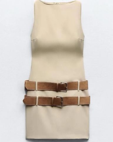 【新品未使用タグ付き】Sweet Moments Belted Dress M Zara Belted Mini Dress | Pickle