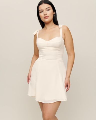 ★人気新作 新品 Reformation 白ミニワンピース Reformation White Mini Dress | Pickle