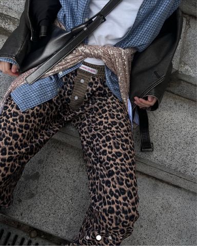 【WONDER WONDER】Ponte Leopard Back Pocket Wide Pants Ponte Leopard Back Pocket Wide-Leg Pants - WONDER WONDER