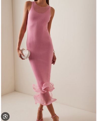 【Aje.】Elations Knit Maxi Dress ニット フリル マキシドレス Aje Elations Knit Maxi Dress in Pastel Pink | REVOLVE