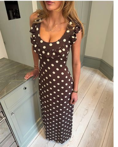 ◆Loulouseoul◆ Cherry Dot Frill Dress Brown P0000FPQ s-l1200.jpg