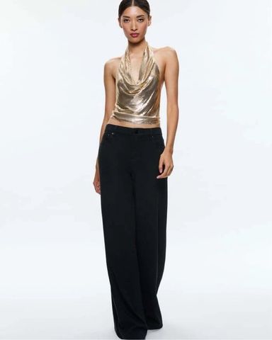 Zara Metallic Gold Mesh Top | Pickle