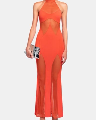ワンピース Norma Kamali 'Cross Halter Fishtail' dress CROSS HALTER FISHTAIL GOWN – Vintage Green – Norma Kamali