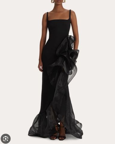 【あすつく】 Teresa Theia Draped Pickle | Gown Strapless Black 水着・ラッシュガード
