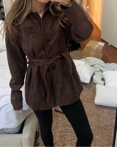 Miu Miu Suede Fringe Jacket | Pickle