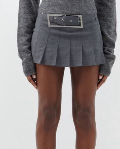 【NODRESS】low chic sk Nodress Grey Low Waist Mini Skirt | Pickle