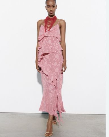いりこ Zara Ruffled Jacquard Dress | Pickle