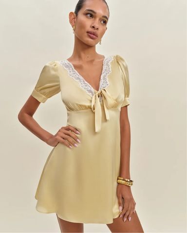 Reformation Malvina Linen Dress | Pickle