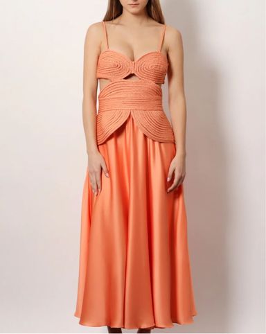 PATBO Satin sunset long dress with cut-out details ドレス SATIN SUNSET LONG SLEEVE GOWN – PatBO