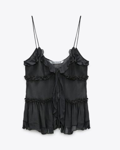 Zara Ruffled Semi Sheer Top | Pickle