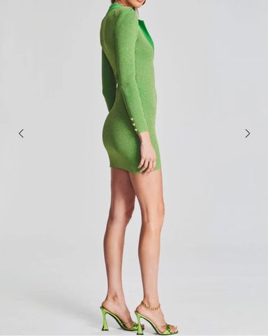 ワンピース Self Portrait Army Green Stretch Polyester Blend Mini Dress SELF-PORTRAIT Boucle Mini Dress | Pickle