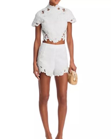 【ULLALA】Elvira short sleeve two piece ivory Helsa Elvira Set | Pickle
