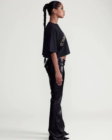 Khy Faux Leather Low Rise Foldover Pants | Pickle