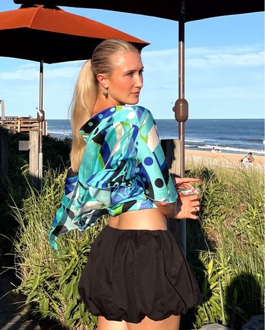 Emilio Pucci Style Silk Halter Top | Pickle