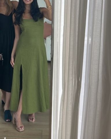100％本物 Zara Olive Green Satin Maxi Dress | Pickle トップス