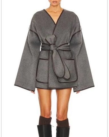 【いずいずさま専用】Wool Blanket Coat 2 Grey Helsa Wool Blend Blanket Coat | Pickle