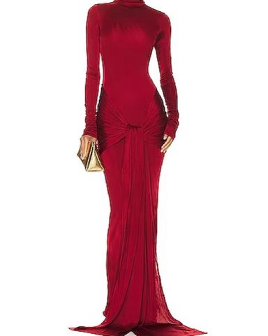 Siedres Red Draped Jersey Dress | Pickle