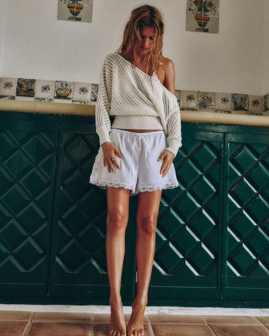 Zara Satin Effect Balloon Shorts White | Pickle