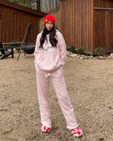 Skims Pink Cotton Fleece Sweat Set | Pickle