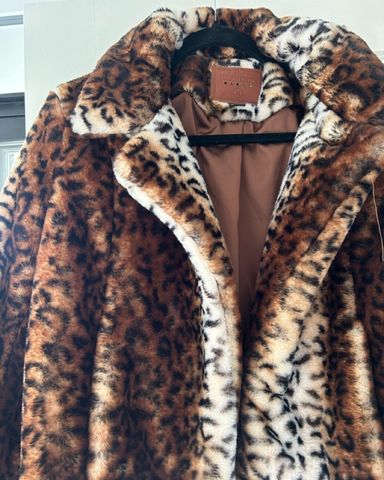Zara faux fur animal print jacket | Pickle