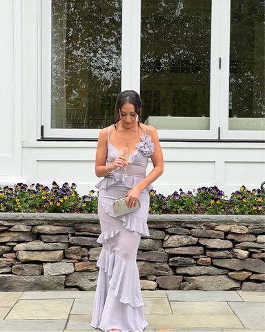 BCBGMAXAZRIA Off Shoulder Tiered Gown | Pickle