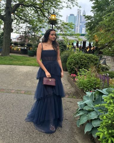 ★Mac Duggal★ Navy パフスリーブ プリーツ ドレープドレス ☆Mac Duggal☆ Navy パフスリーブ プリーツ ドレープドレス