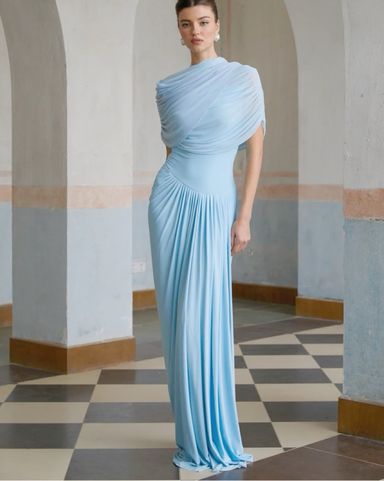 Catherine asymmetrical pleated maxi | Pickle