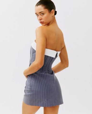 ホットセール - アートトラベルシューズ With Pickle | Dress Corset Chloe Pinstripe Jean ワンピース