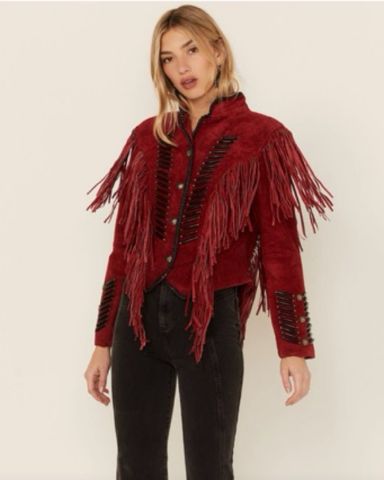 Red Shaggy Tassel Cardigan | Pickle