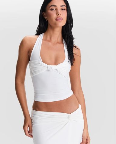 トップス tankair HALF MOON HALTER Half Moon Halter in Soybean - Tank Air