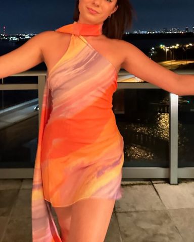 Vintage One Shoulder mini Dress | Pickle