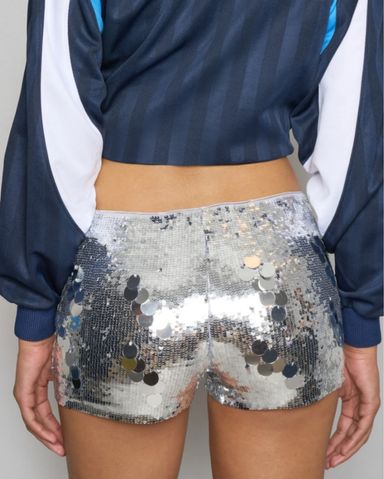 Silver Micro Mini Shorts - High Waisted | Pickle