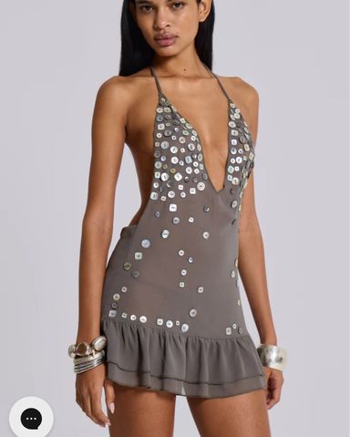 Jaded London Zarco Asymmetric Mini Dres | Pickle