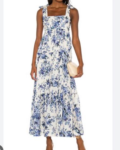 ZIMMERMAN Vitali マキシリネンドレス Zimmerman Vitali Linen Maxi Dress Blue | Pickle