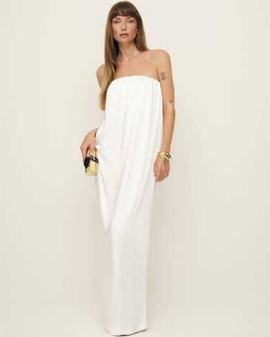 Reformation Agnes Silk Dress | Pickle