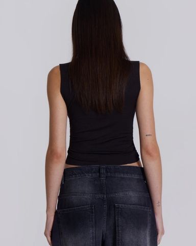 【JADED LONDON】イネス ブラック ヘンリートップ *送料/関税込* ◇国内発送◇関税送料込◇JADED LONDON◇ブラックオリオンベルト