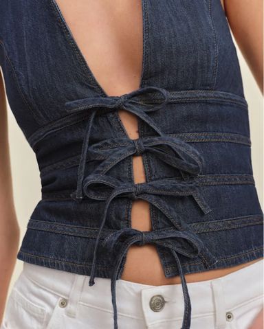 Reformation リフォーメーション ルシンダ デニム トップ Reformation Lucinda Denim Top | Pickle