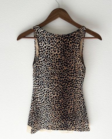 Dolce & Gabbana メッシュトップス DOLCE & GABBANA LEOPARD MESH TOP Nylon micromesh stretch t