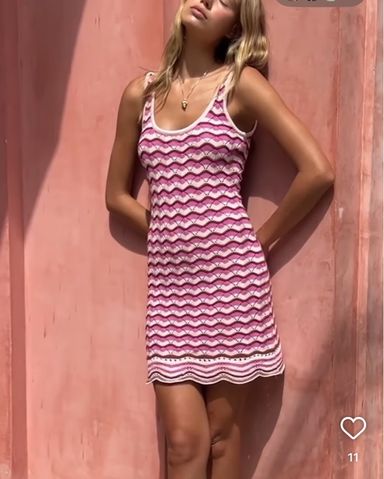 ★Ganni★ Crochet Cover Up Slip Dress Shocking Pink K1807483 MUSINSA | GANNI Crochet Cover Up Slip Dress - Shocking Pink