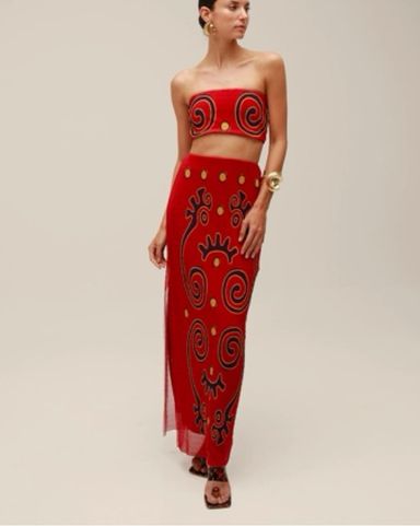 Farm Rio Red Patterned Two Piece Set | Pickle