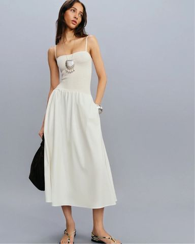 Reformation Agnes Silk Dress | Pickle