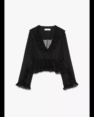 Zara Ruffled Semi Sheer Top | Pickle