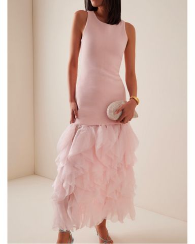 【AJE】チョークピンク★フリルマキシドレスAllairie Gown Aje Allairie Gown - Chalk Pink | Garmentory