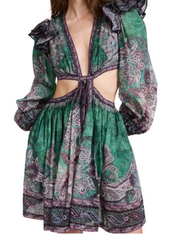 【Zimmermann】Devi フローラルプリント ギャザードレス 0400018768453_CREAMFLORAL?wid=