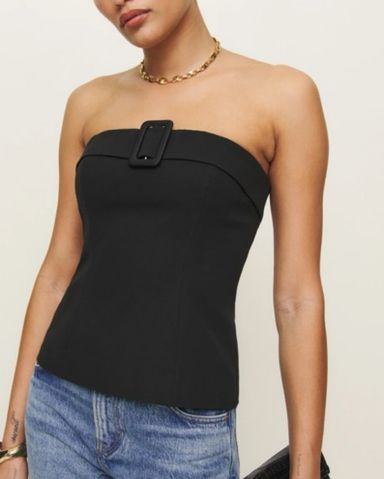 Reformation Liza Top In Black | ModeSens