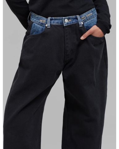 Hayla Contrast Denim Pants - Light Wash/Blue – The Frankie Shop