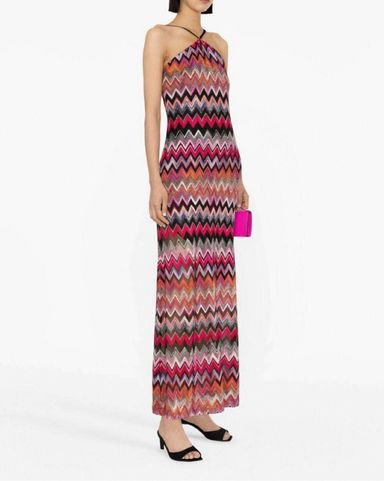 オールインワン・サロペット Missoni Fitted Maxi Dress MISSONI One-shoulder metallic crochet-knit maxi dress | THE