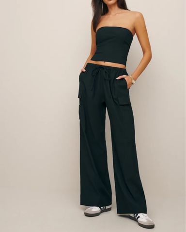 関税なし★REFORMATION★バレッタ 2ピースSET Reformation Beatrice Silk Two-piece Set | Pickle