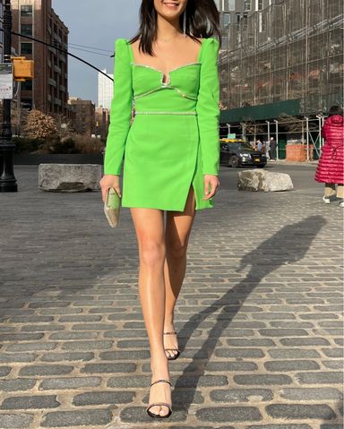 SELF-PORTRAIT Boucle Mini Dress | Pickle