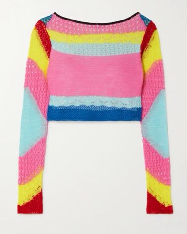Ganni Striped Crochet Crop Top | Pickle